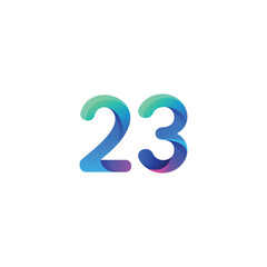 vector gradient number logo design