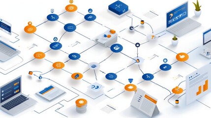 A flowchart diagram illustrating the process of decision-making, from gathering information to making a choice.