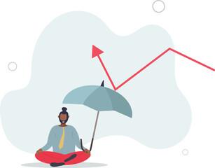 Economic recovery from COVID-19 crisis, business protection or stock market bounce back from recession concept. vector illustration.