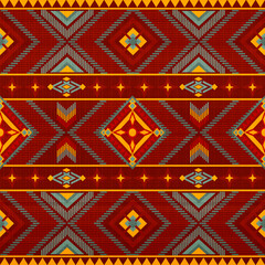 Navajo tribal seamless pattern. Native American ornament. Ethnic South Western decor style. Boho geometric ornament. 