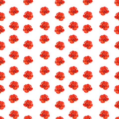 Watercolor seamless pattern with various decorative flowers and leaves