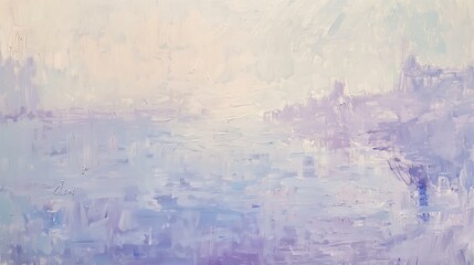 Fototapeta premium An abstract painting using pastel blue, purple, white, colors.