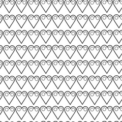 Seamless pattern with simple abstract shapes, hearts. Monochrome geometric backgrounds