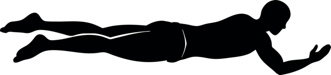 a Swimmer swimming on the water vector silhouette
