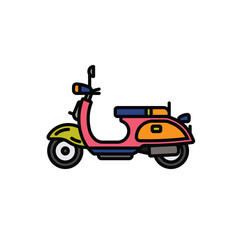 Original vector illustration. City scooter. A contour icon.