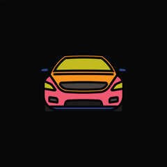 Original vector illustration. A passenger car. A contour icon.