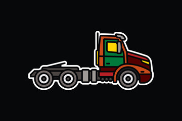 Fototapeta premium Original vector illustration. A large truck. A contour icon.
