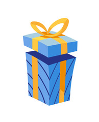 Blue Gift Box with Ribbon