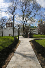 Novodevichy convent in spring. Moscow. Russia. April, 16, 2024.
