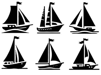 Boat Silhouette, Perfect for Nautical and Marine Themes - Flat Vector Illustration