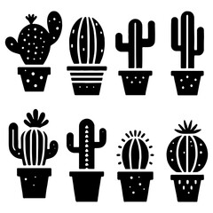 Cactus Silhouette, Ideal for Nature and Desert Themes - Flat Vector Illustration