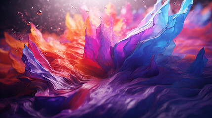 Abstract illustration of multi colored paint