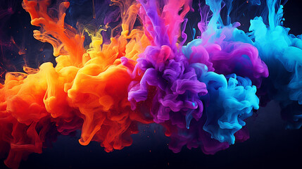 Obraz premium Abstract illustration of multi colored paint
