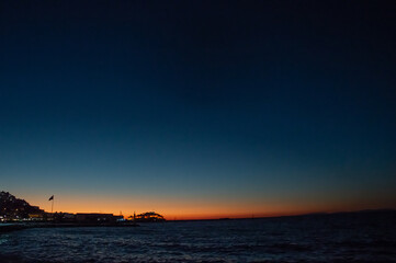 Sunset in Aegean sea