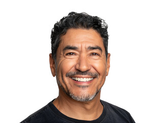 Fototapeta premium Middle age latin man on transparent