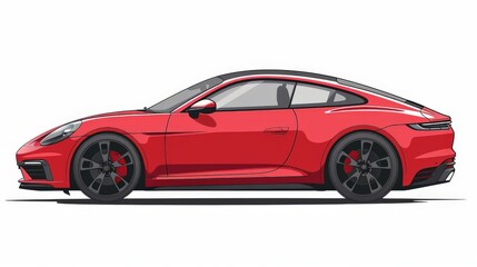 Fototapeta premium Car side view illustration on a white background. 