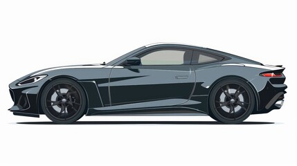 Car side view illustration on a white background.
