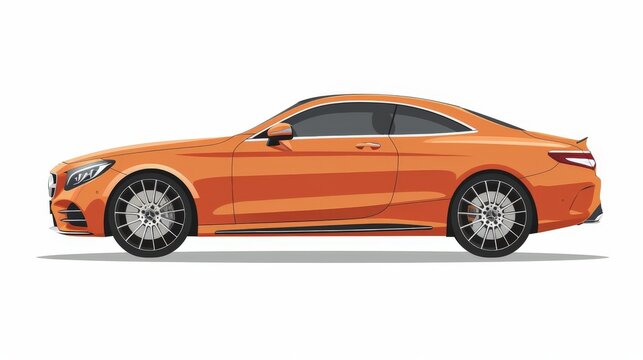 Car side view illustration on a white background.
