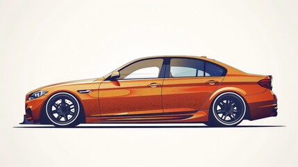Obraz premium Car side view illustration on a white background. 