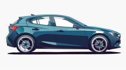 Naklejka premium Car side view illustration on a white background. 