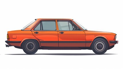 Fototapeta premium Car side view illustration on a white background. 