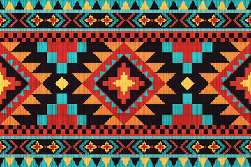 Navajo tribal seamless pattern. Native American ornament. Ethnic South Western decor style. Boho geometric ornament. 