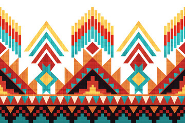 Navajo tribal seamless pattern. Native American ornament. Ethnic South Western decor style. Boho geometric ornament. 