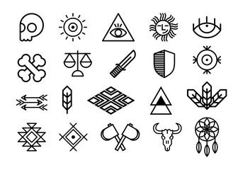 Tribal Line Art Element Set