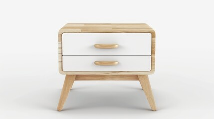 Nightstand isolated white background