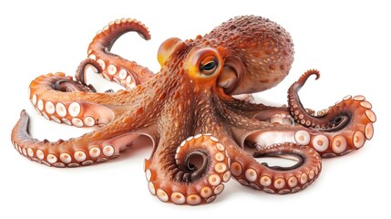 Obraz premium Octopus isolated white background