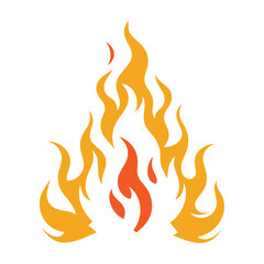 Fire Flames with Bright Orange Blazing vector