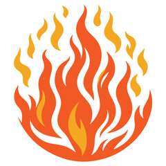 Fire Flames with Bright Orange Blazing vector