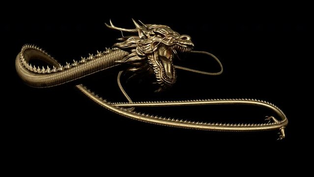 Gold Dragons Flying Looping