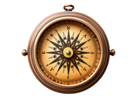 a compass with a black and gold compass