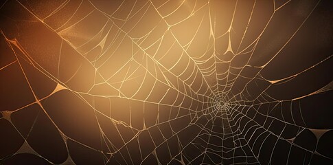 spider web texture on a black background, with a red spider, a black spider, and a white spider arranged in a row from left to right