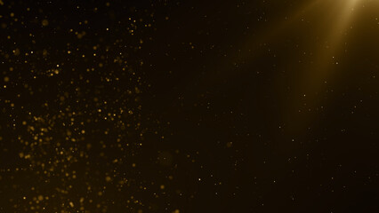 Fototapeta premium Gold particles golden dust bokeh event awards trailer titles cinematic concert openers luxury celebration background