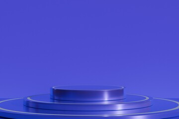 3d background for mock podium for product presentation, purple background. 3d illustration
