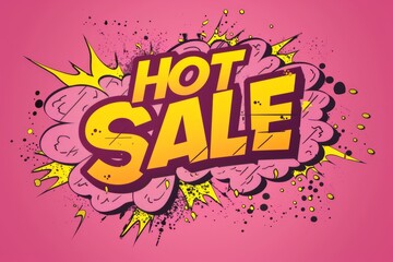 Bold and vibrant hot sale sign in comic book style with pink and yellow colors