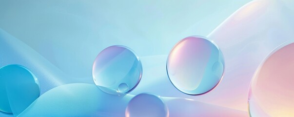 Abstract blue gradient background with vibrant bubbles for mobile wallpaper
