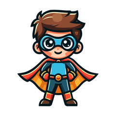 cute child hero icon character