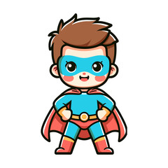 Obraz premium cute child hero icon character