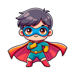 Naklejka premium cute child hero icon character