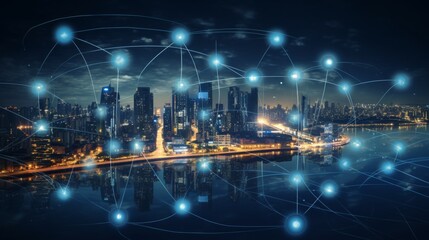 5G, 6G, Big data wireless network, high speed internet, cloud computing or connect diagram technology, Data storage, service, synchronize, online, financial, Connectivity global, smart city, Gen AI