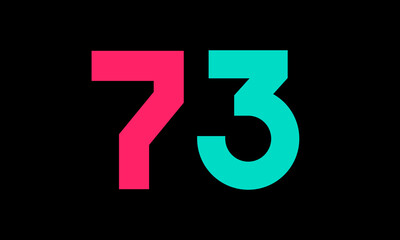Number Colorful New Trend Modern Logo