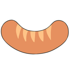 cartoon sausage icon illustration