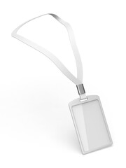 Id cards in transparent plastic cases template, 3d illustration.