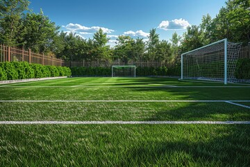 Fototapeta premium Stadium markings and green lawns