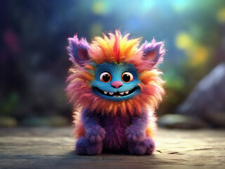 Fototapeta premium Little Furry Monster