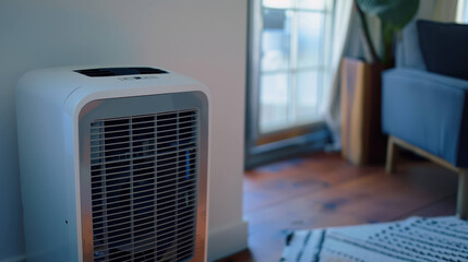 Efficient Portable Air Conditioner Cooling Small Room on Hot Summer Day