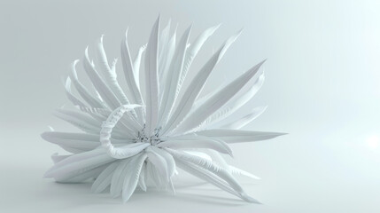 Elegant arrangement of white feathers displayed on a light background, showcasing minimalist design and delicate textures.